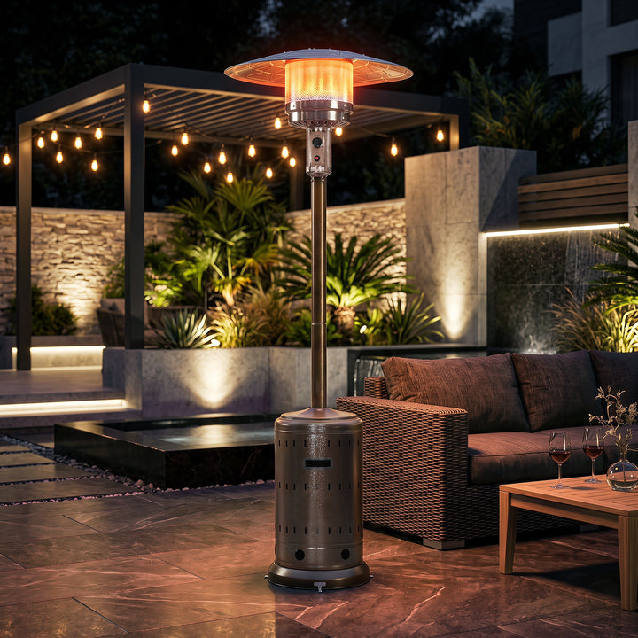 Outdoor Metal Propane Gas Patio Heater with Wheels, ETL Certification
