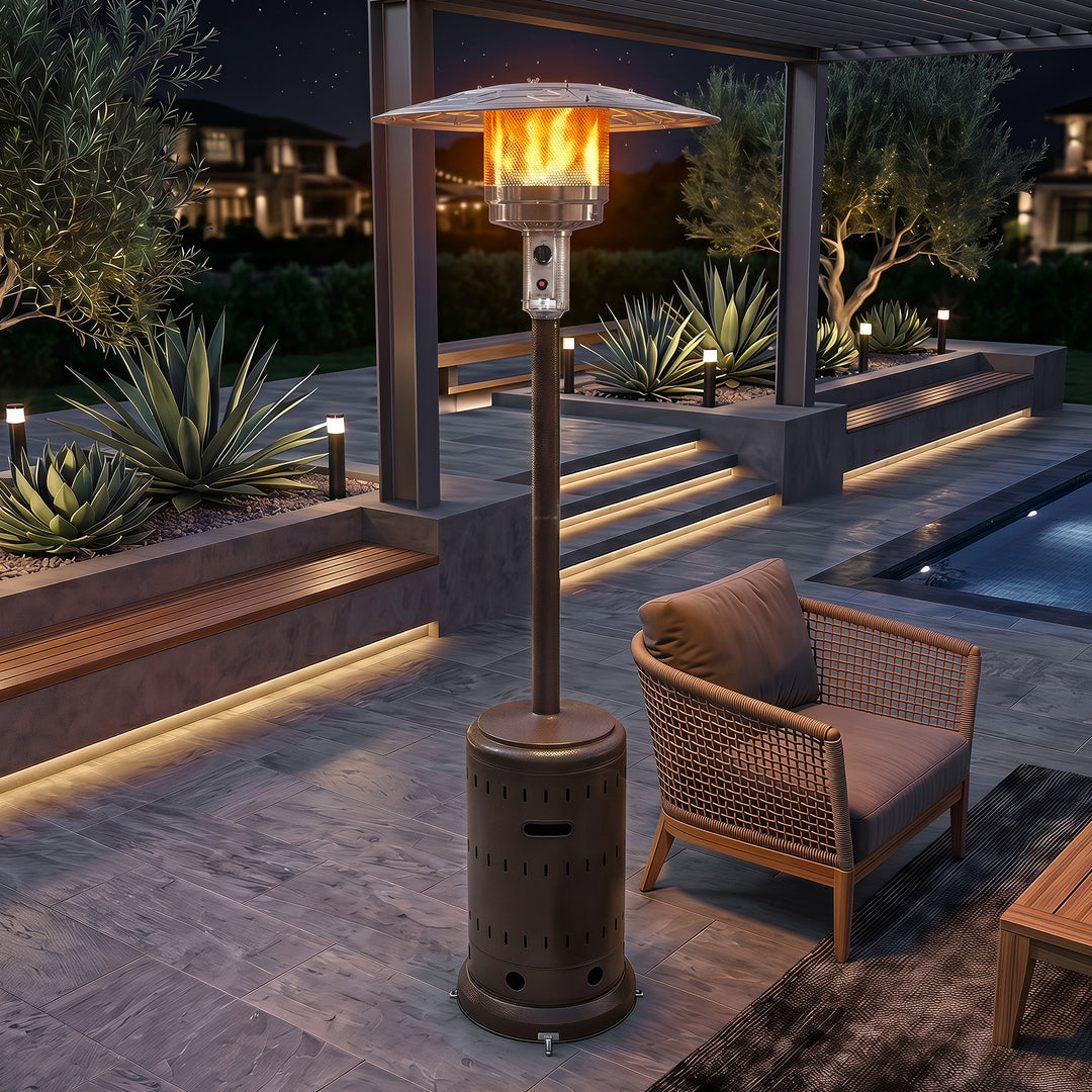 Outdoor Metal Propane Gas Patio Heater with Wheels, ETL Certification