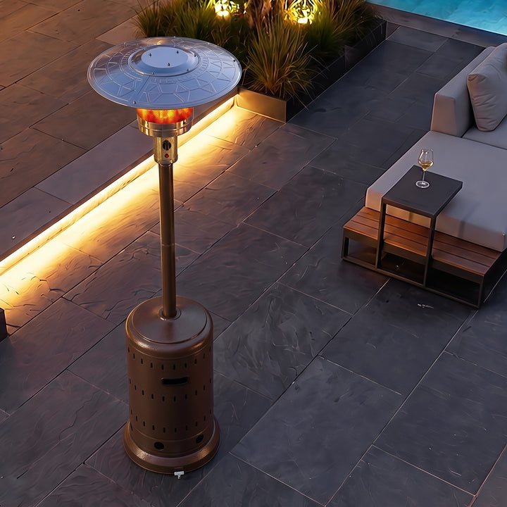 Outdoor Metal Propane Gas Patio Heater with Wheels, ETL Certification