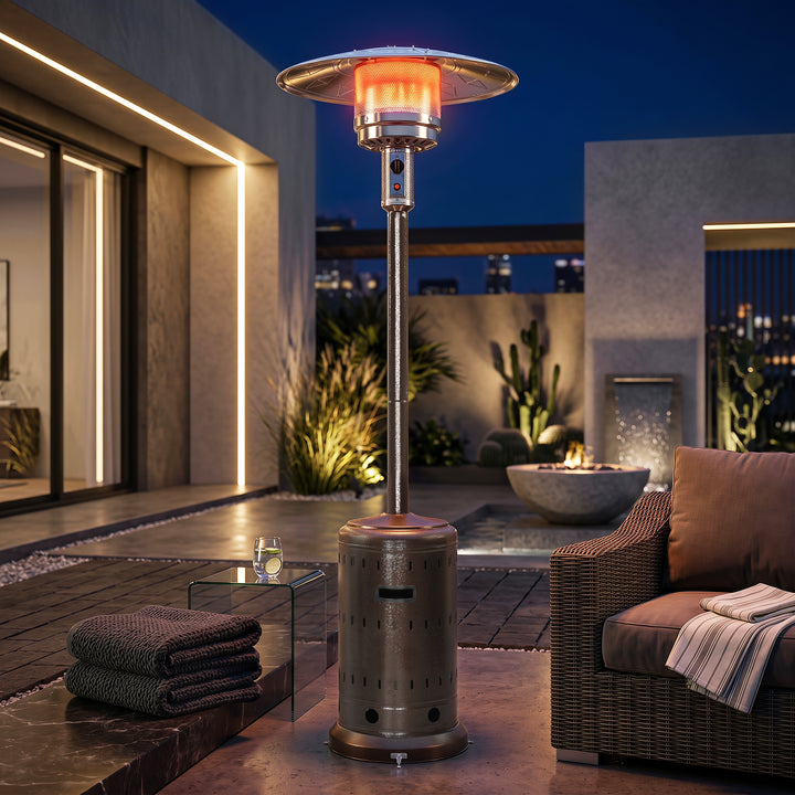 Outdoor Metal Propane Gas Patio Heater with Wheels, ETL Certification