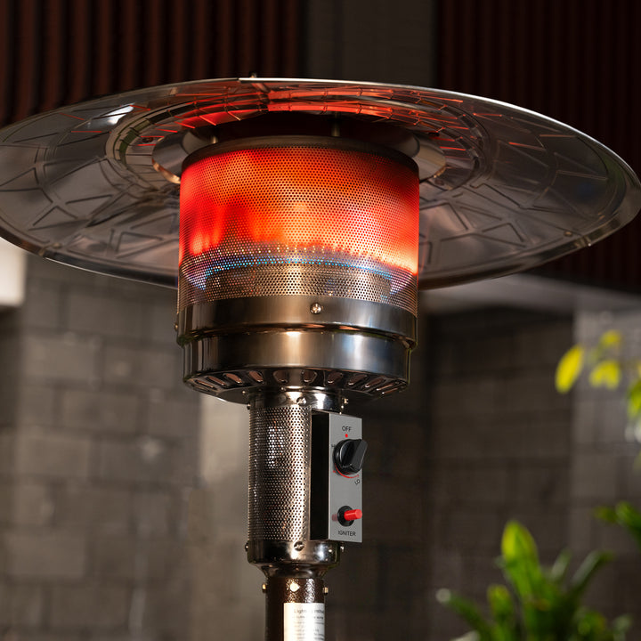 Outdoor Metal Propane Gas Patio Heater with Wheels, ETL Certification