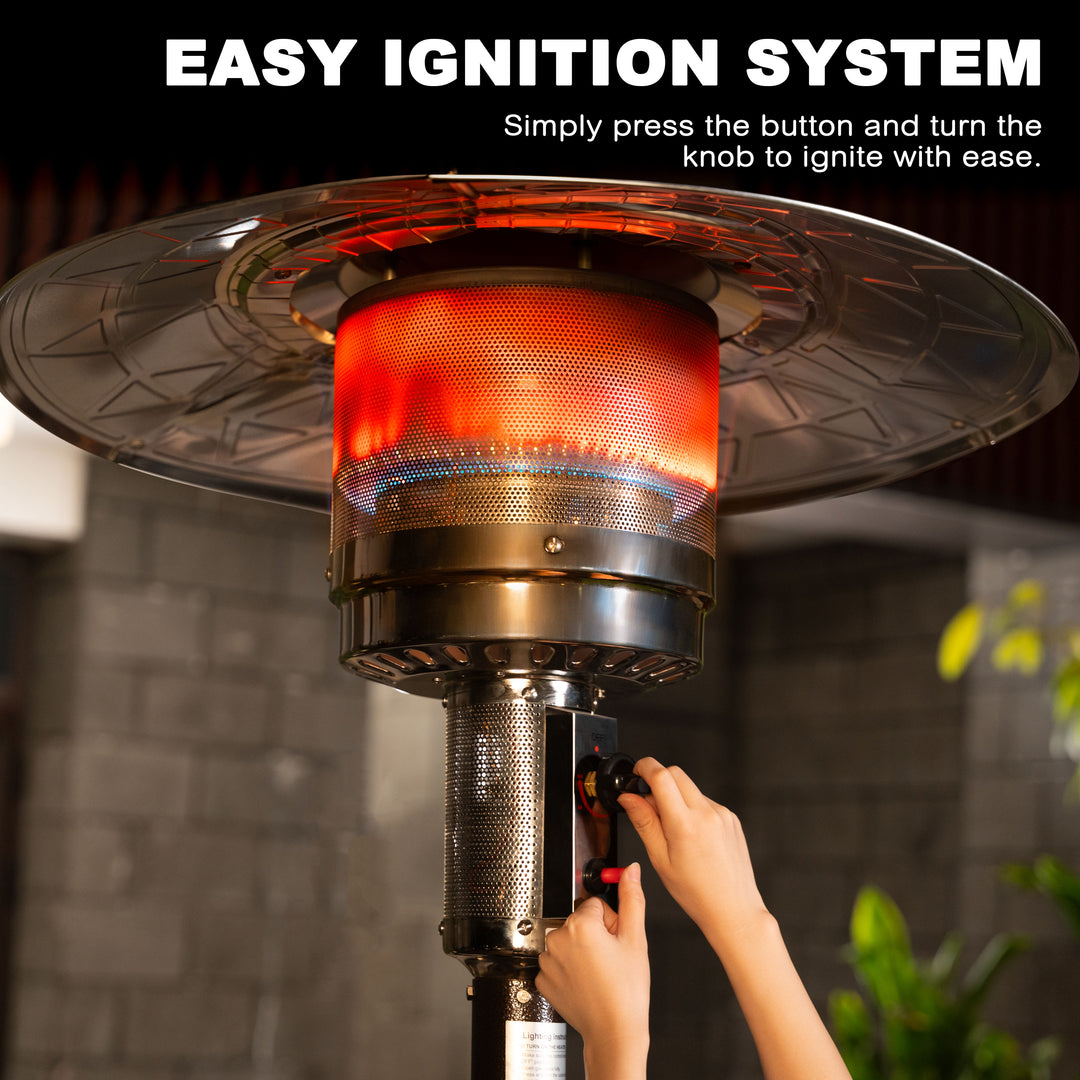 Outdoor Metal Propane Gas Patio Heater with Wheels, ETL Certification