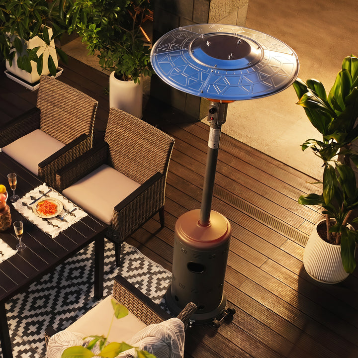 Powder-Coated Propane Gas Outdoor Heater with Wheels, ETL Certified