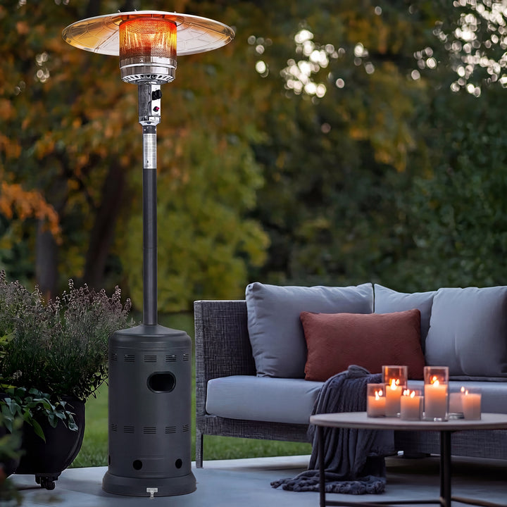 Powder-Coated Propane Gas Outdoor Heater with Wheels, ETL Certified