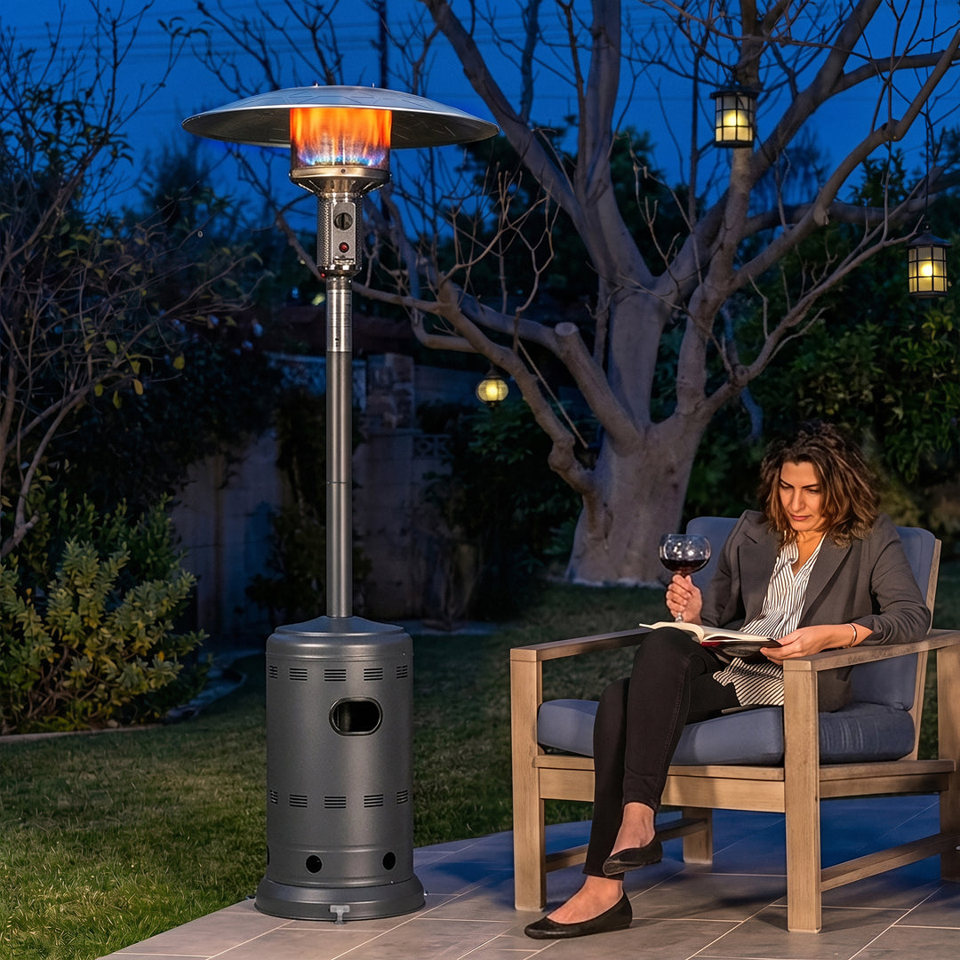 Powder-Coated Propane Gas Outdoor Heater with Wheels, ETL Certified