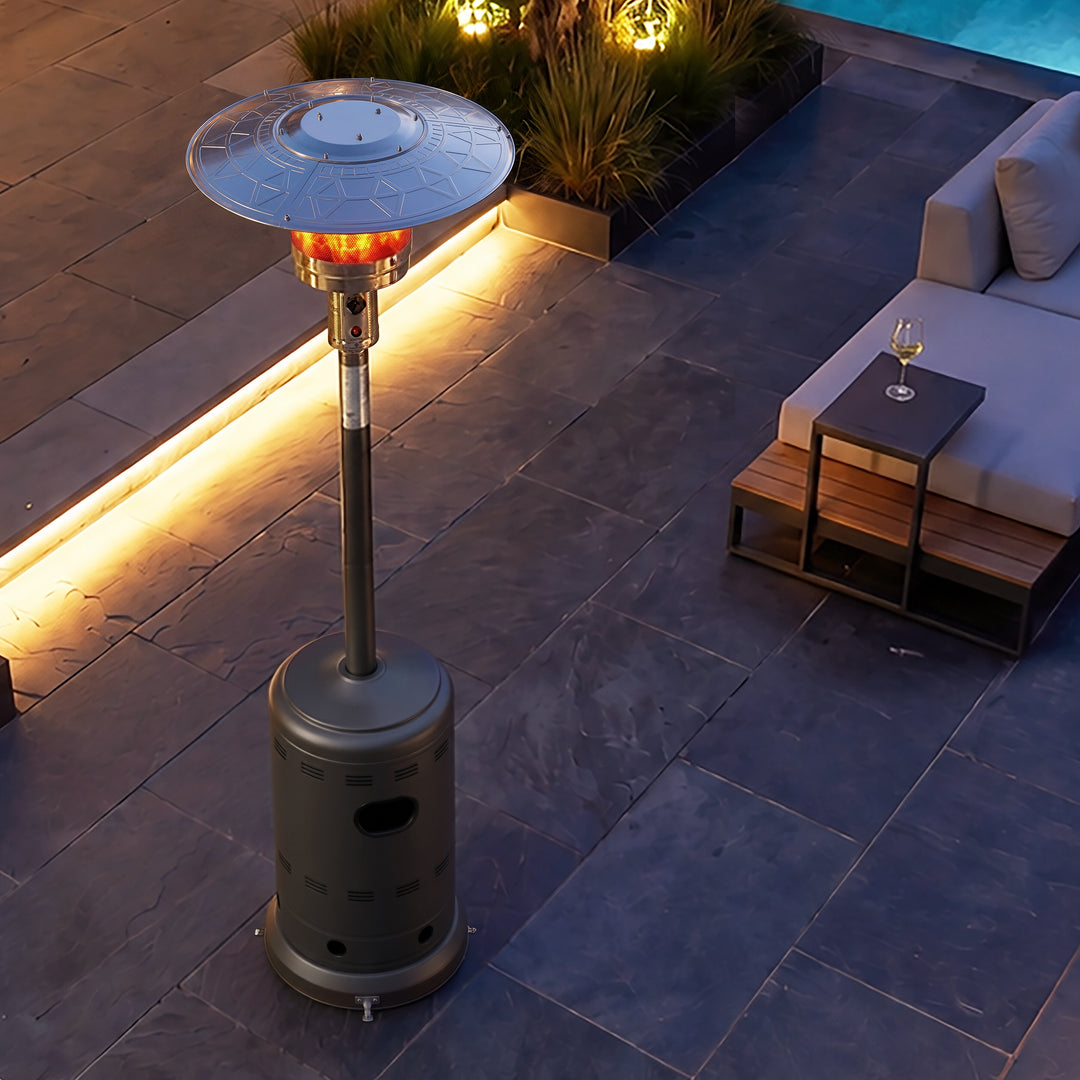 Powder-Coated Propane Gas Outdoor Heater with Wheels, ETL Certified
