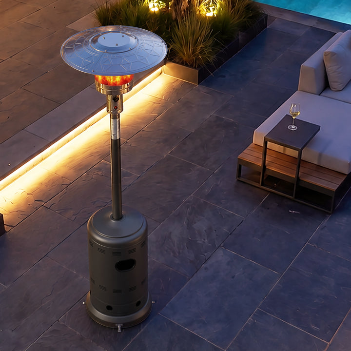 Powder-Coated Propane Gas Outdoor Heater with Wheels, ETL Certified