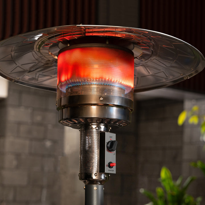 Powder-Coated Propane Gas Outdoor Heater with Wheels, ETL Certified