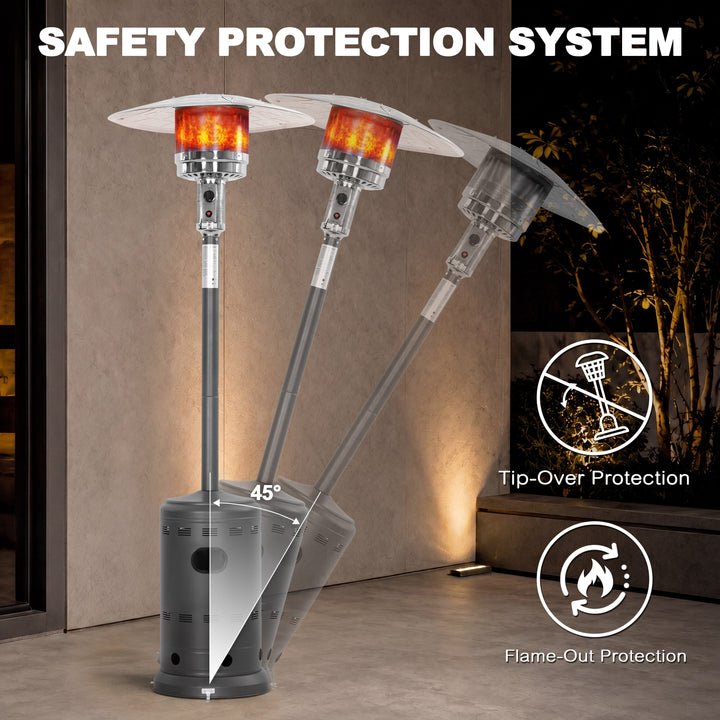 Powder-Coated Propane Gas Outdoor Heater with Wheels, ETL Certified
