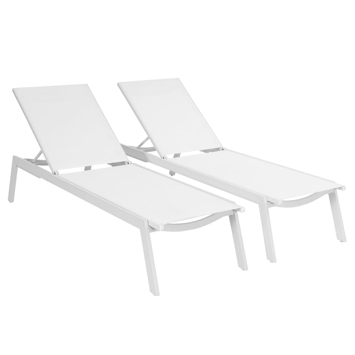 Outdoor 2-Piece Textilene Deckchair Set with 6-Level Adjustment