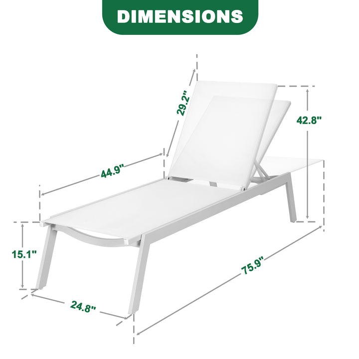 Outdoor 2-Piece Textilene Deckchair Set with 6-Level Adjustment