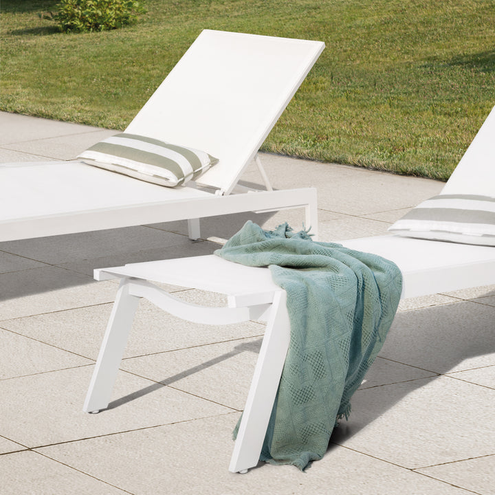 Outdoor 2-Piece Textilene Deckchair Set with 6-Level Adjustment