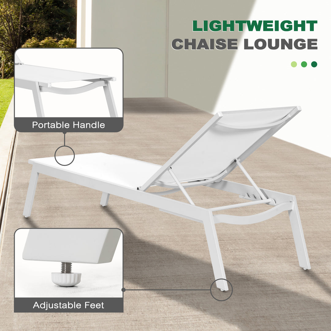 Outdoor 2-Piece Textilene Deckchair Set with 6-Level Adjustment