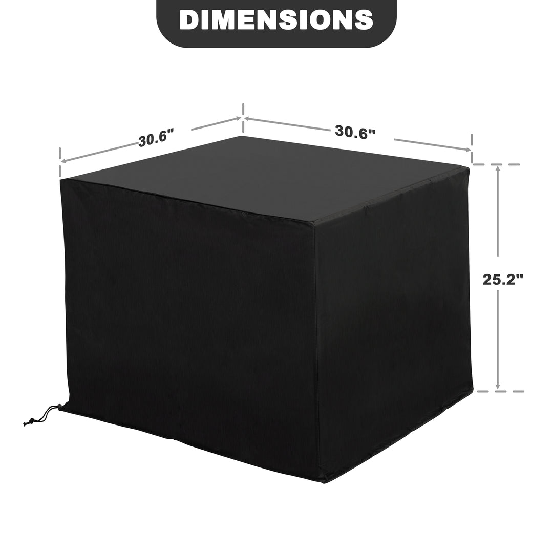 31" x 31" x 25" Square Outdoor Fire Pit Cover with PVC Coating, Drawstring