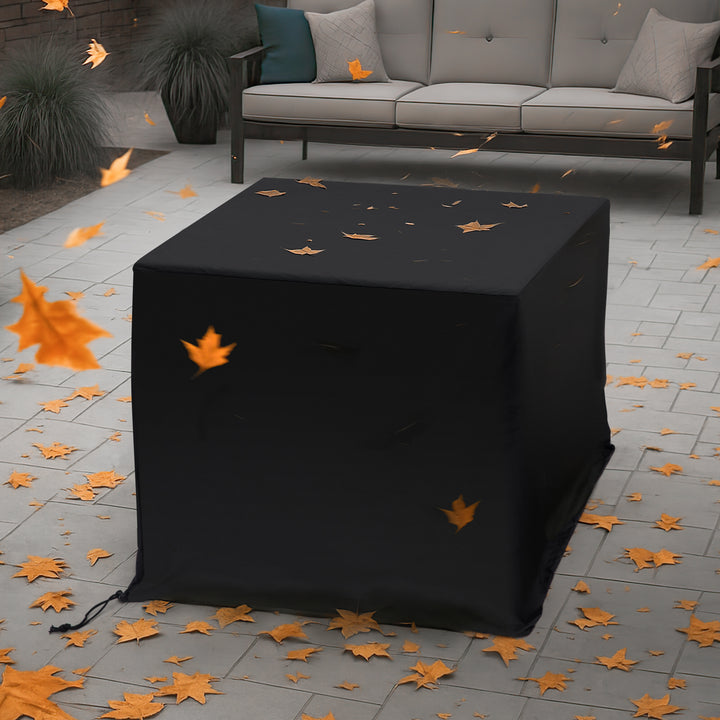 31" x 31" x 25" Square Outdoor Fire Pit Cover with PVC Coating, Drawstring