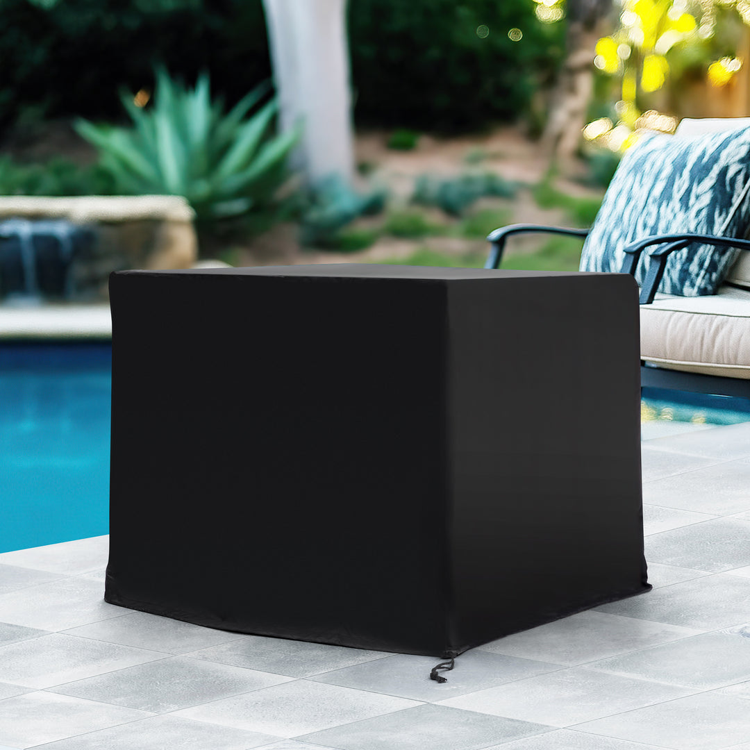 31" x 31" x 25" Square Outdoor Fire Pit Cover with PVC Coating, Drawstring