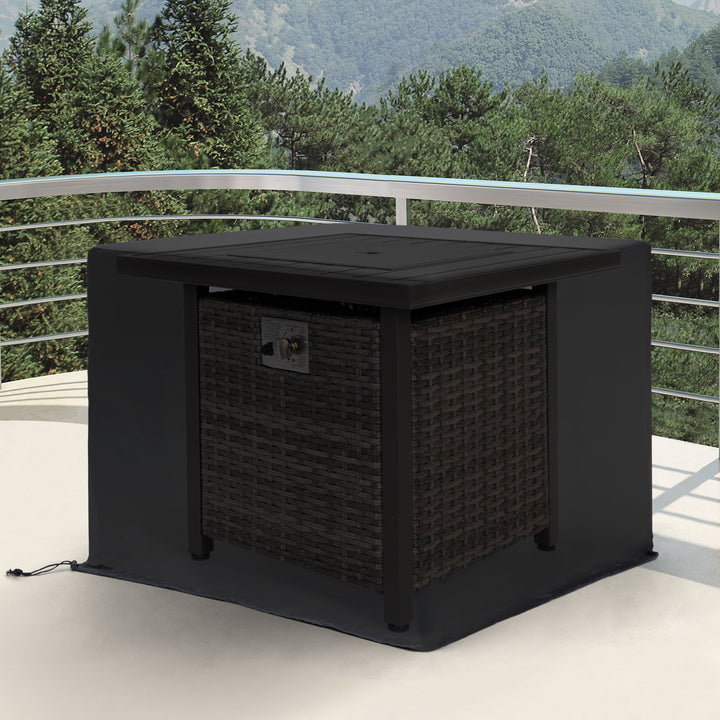 31" x 31" x 25" Square Outdoor Fire Pit Cover with PVC Coating, Drawstring