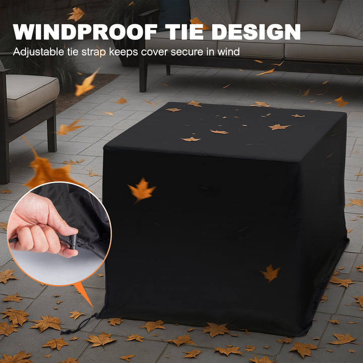 31" x 31" x 25" Square Outdoor Fire Pit Cover with PVC Coating, Drawstring