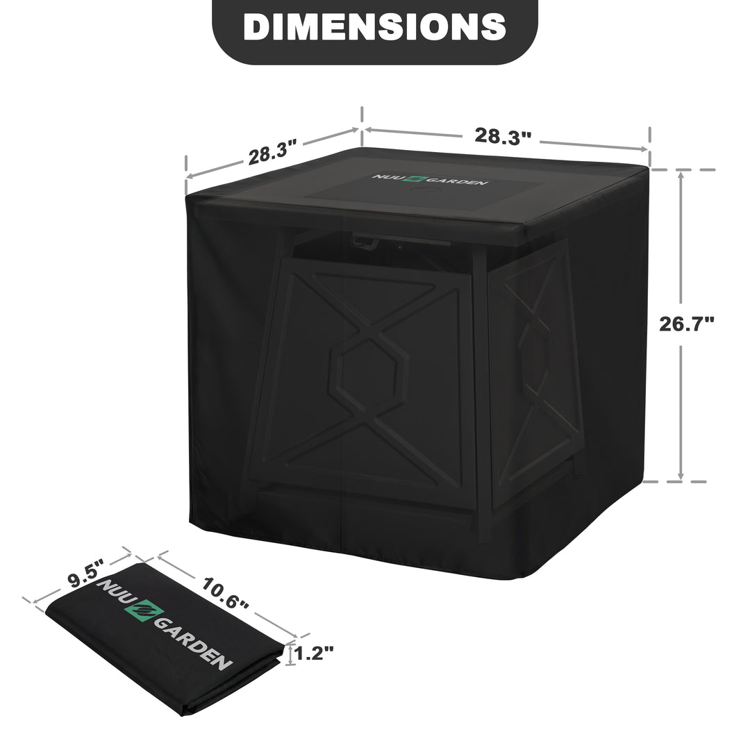 Square Fire Pit Table Cover, Water-Resistant Oxford Cover with PVC Coating