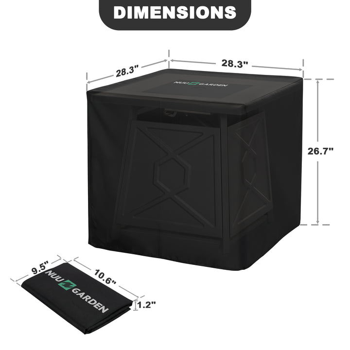 Square Fire Pit Table Cover, Water-Resistant Oxford Cover with PVC Coating