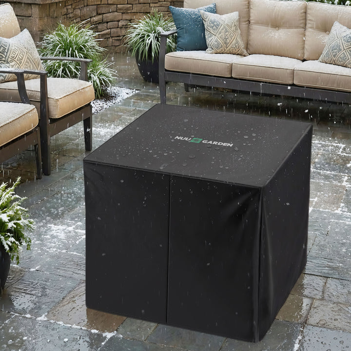 Square Fire Pit Table Cover, Water-Resistant Oxford Cover with PVC Coating
