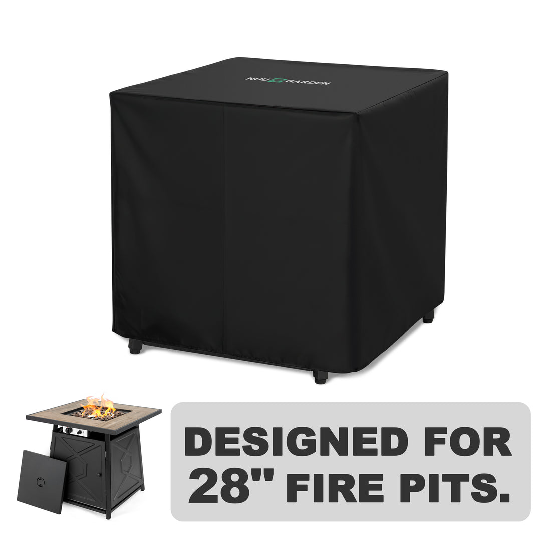 Square Fire Pit Table Cover, Water-Resistant Oxford Cover with PVC Coating
