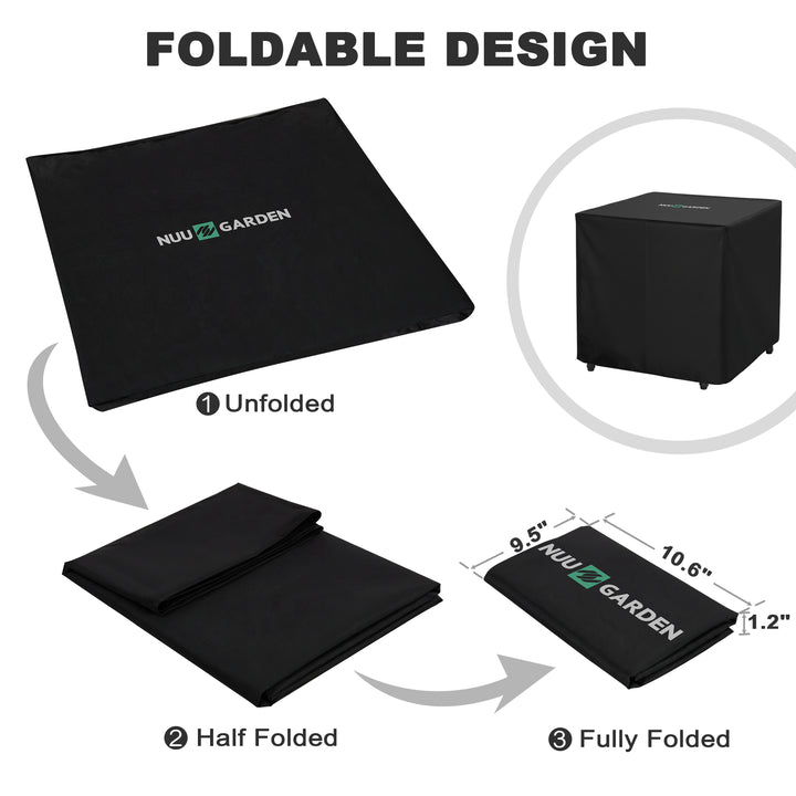 Square Fire Pit Table Cover, Water-Resistant Oxford Cover with PVC Coating