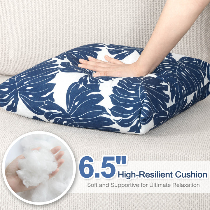 Outdoor Patio Water-Resistant Throw Pillows Set of 2, Palm Leaf Pattern