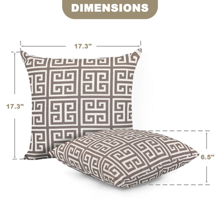 Outdoor Patio Water-Resistant Throw Pillows Set of 2, Meander Pattern