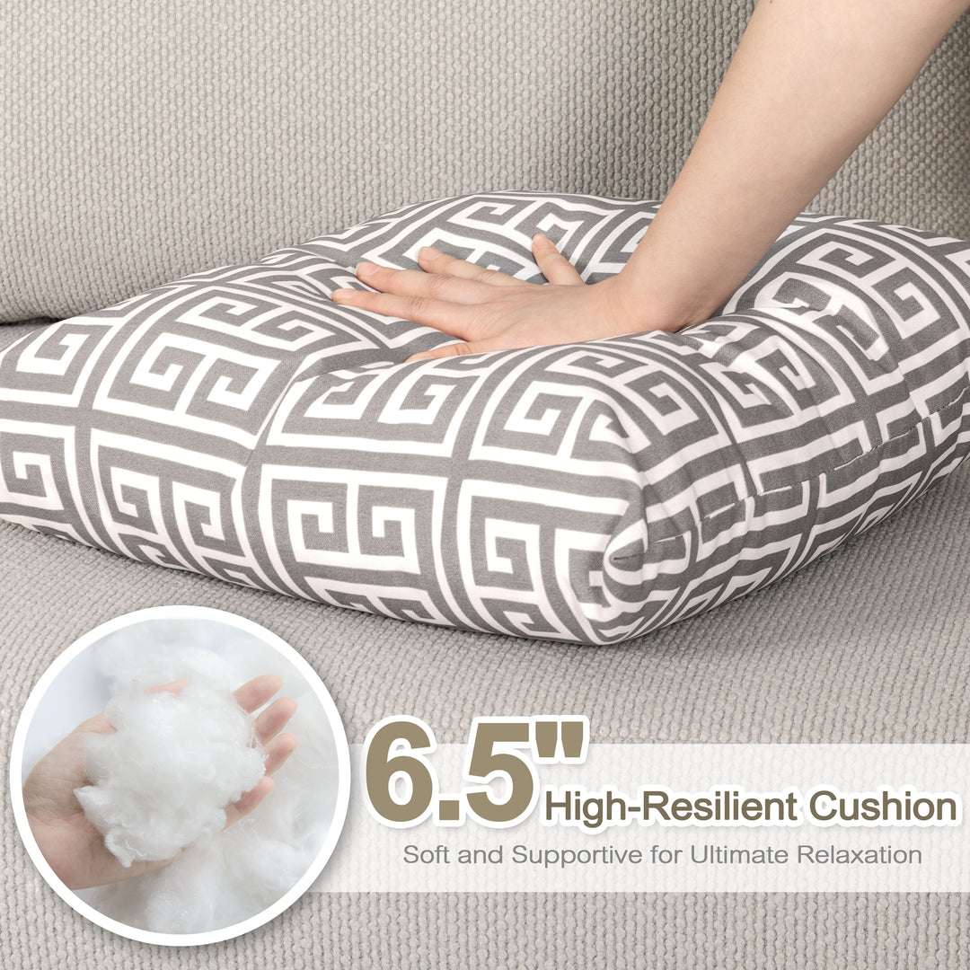 Outdoor Patio Water-Resistant Throw Pillows Set of 2, Meander Pattern