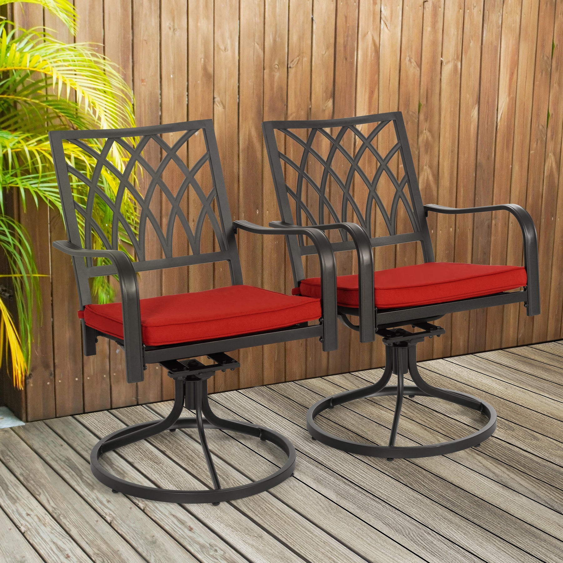 HOT Phi Villa Patio Black Swivel Rocker Patio Chairs Phi Villa