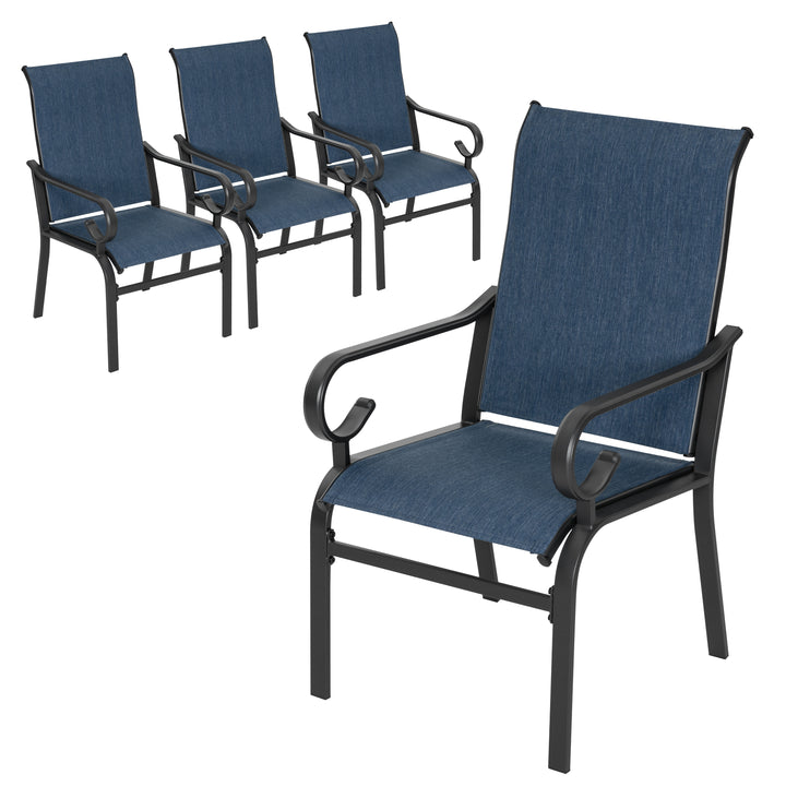 Outdoor Dining Chairs with Ergonomic High Backrest of 4,