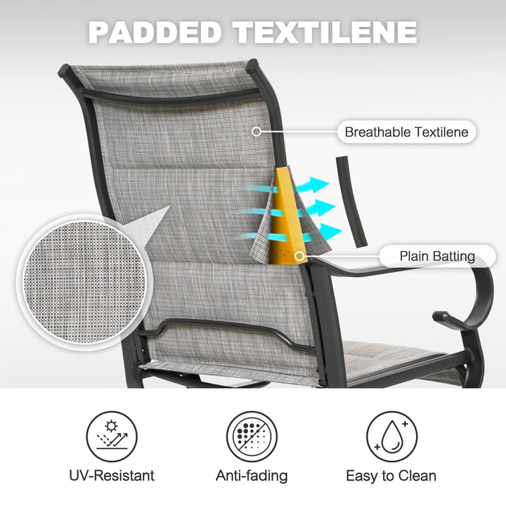 Padded Textilene 2PCS Patio Dining Chairs with Swivel Base, High Backrest