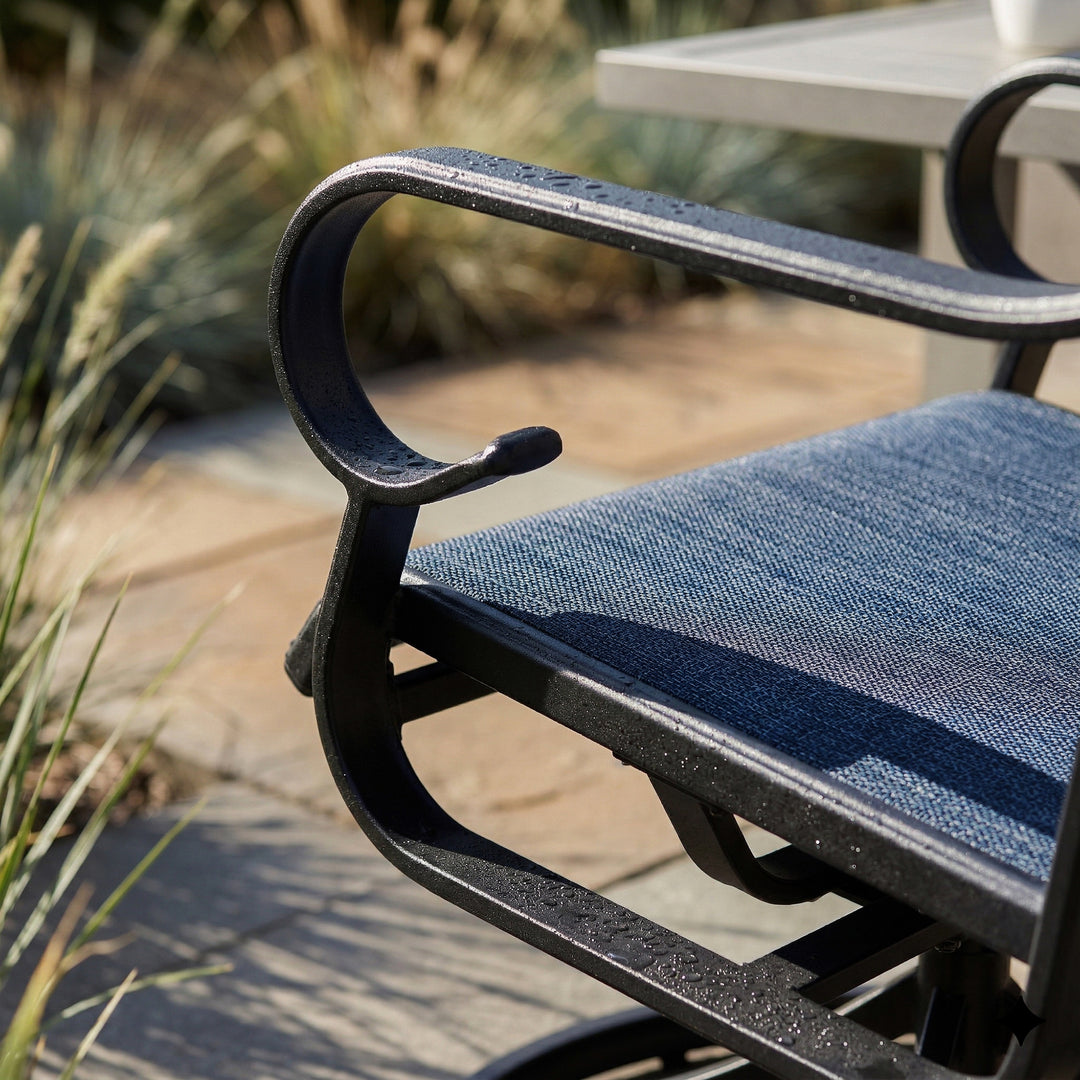 2-Piece Textilene Patio Dining Chairs with Swivel Base, High Backrest