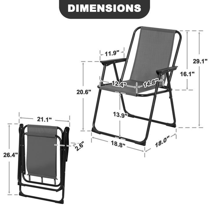 2-Piece Textilene Folding Outdoor Patio Chair Set, No Assembly Required