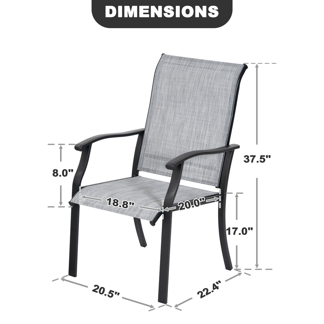 Outdoor 2-Piece Patio Chair Set, Textilene Fabric, Powder-coated Metal Frame