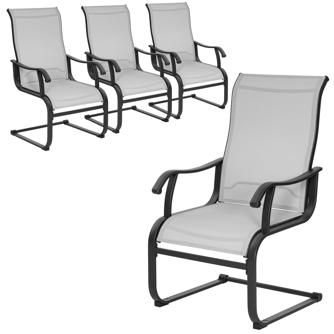 Patio Dining Chair Set of 4, Gray