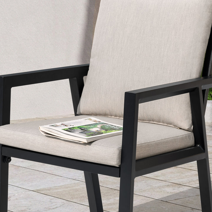 Outdoor 2-Piece Aluminum Dining Chairs with Gray Cushions