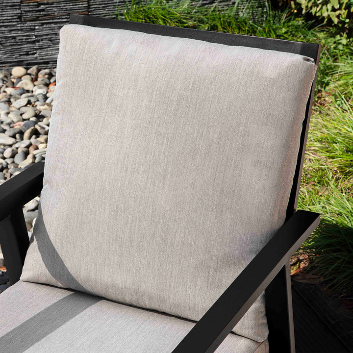 Outdoor 2-Piece Aluminum Swivel Chairs with Gray Cushions