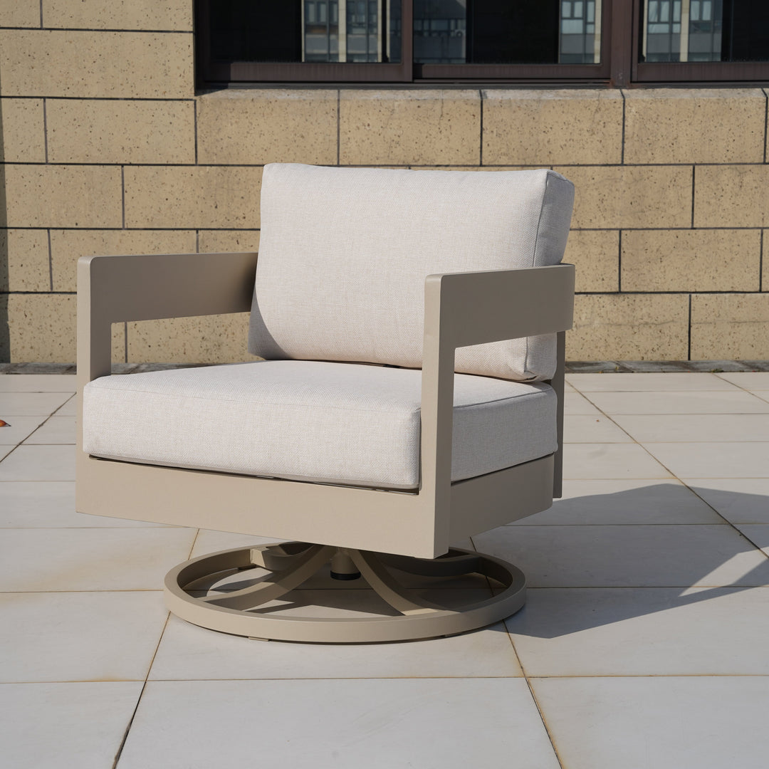 Patio Time Outdoor Aluminum Swivel Patio Chair Set of 2