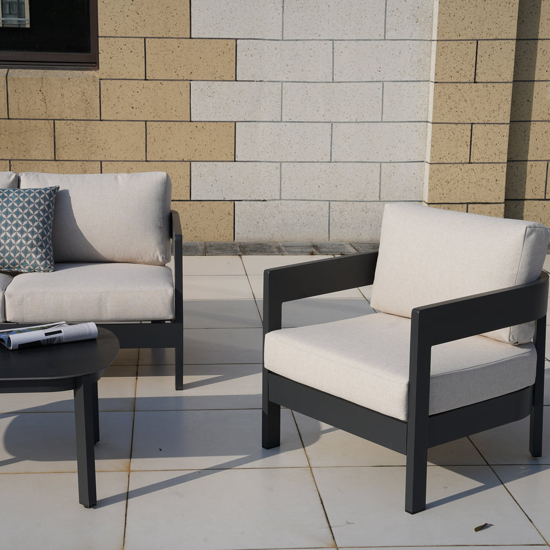 Patio Time 4-Piece Aluminum Outdoor Conversation Set