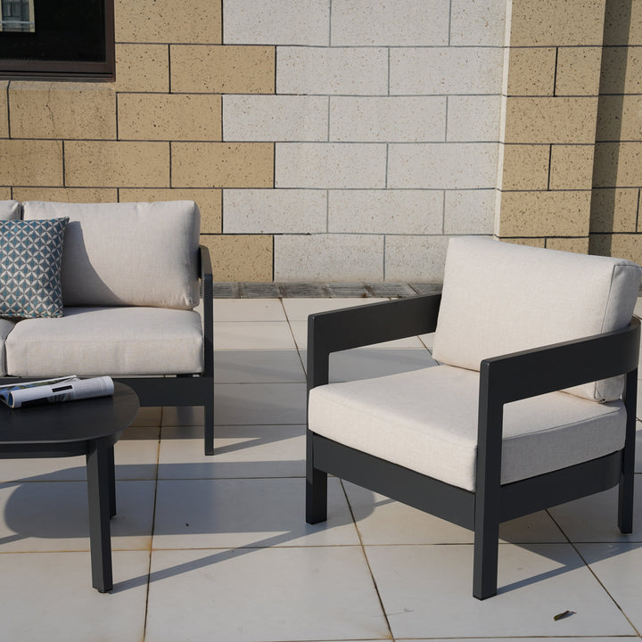 Patio Time 4-Piece Aluminum Outdoor Conversation Set