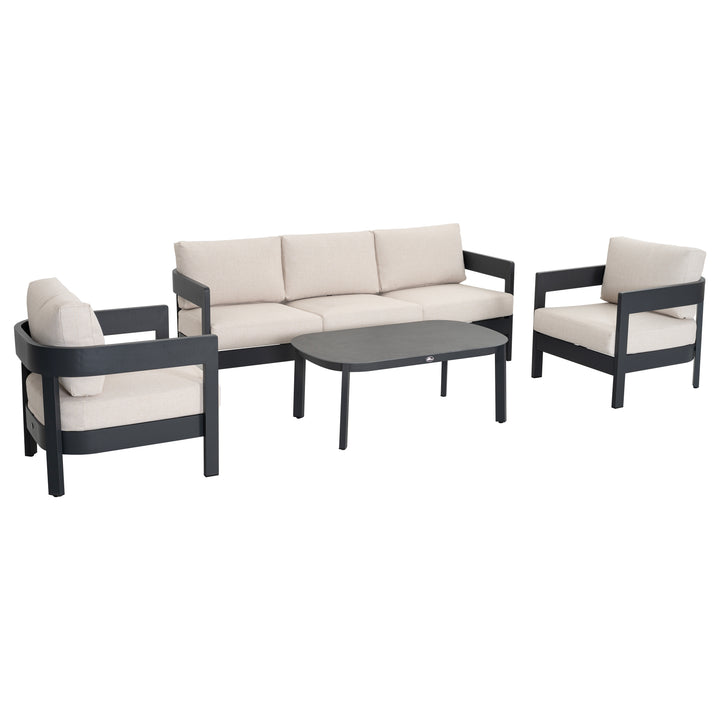 Patio Time 4-Piece Aluminum Outdoor Conversation Set