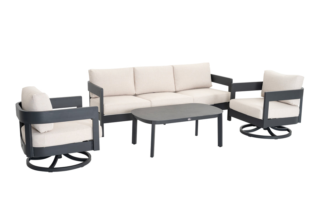 Patio Time 4-Piece Aluminum Outdoor Conversation Set