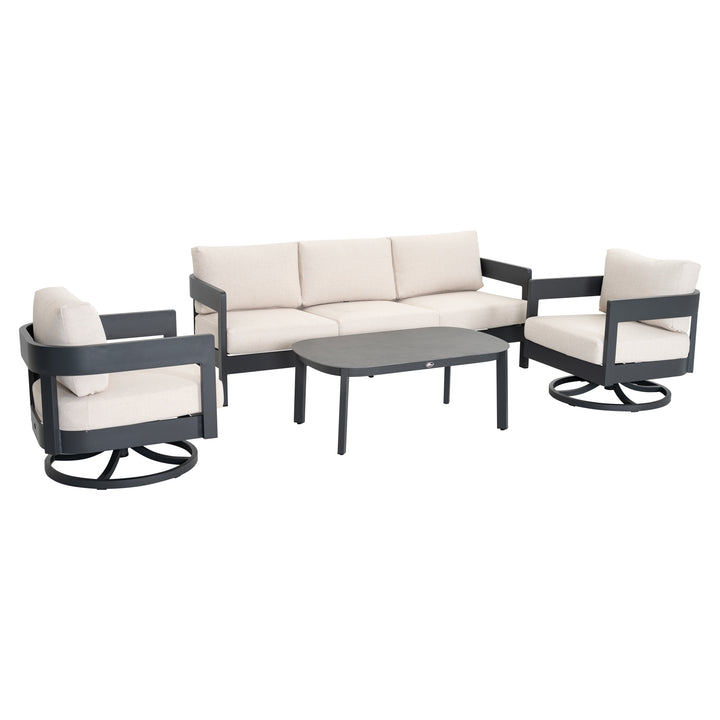 Patio Time 4-Piece Aluminum Outdoor Conversation Set