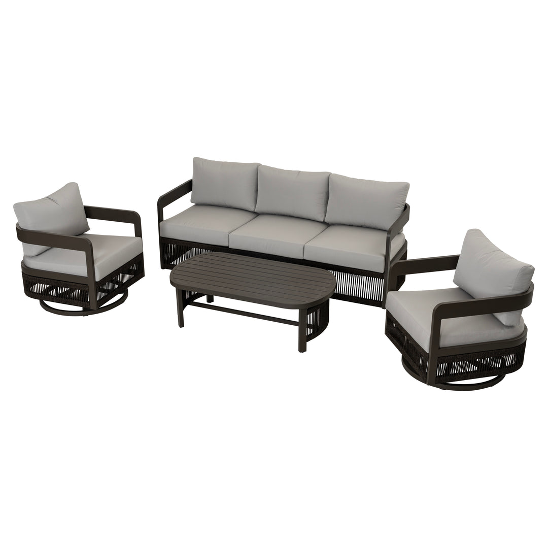 Patio Time 4-Piece Aluminum Outdoor Conversation Set