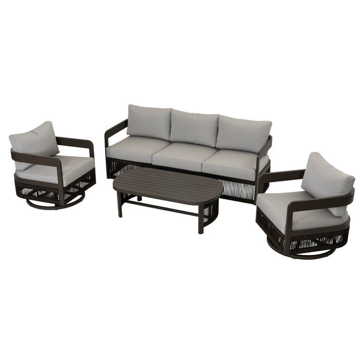 Patio Time 4-Piece Aluminum Outdoor Conversation Set