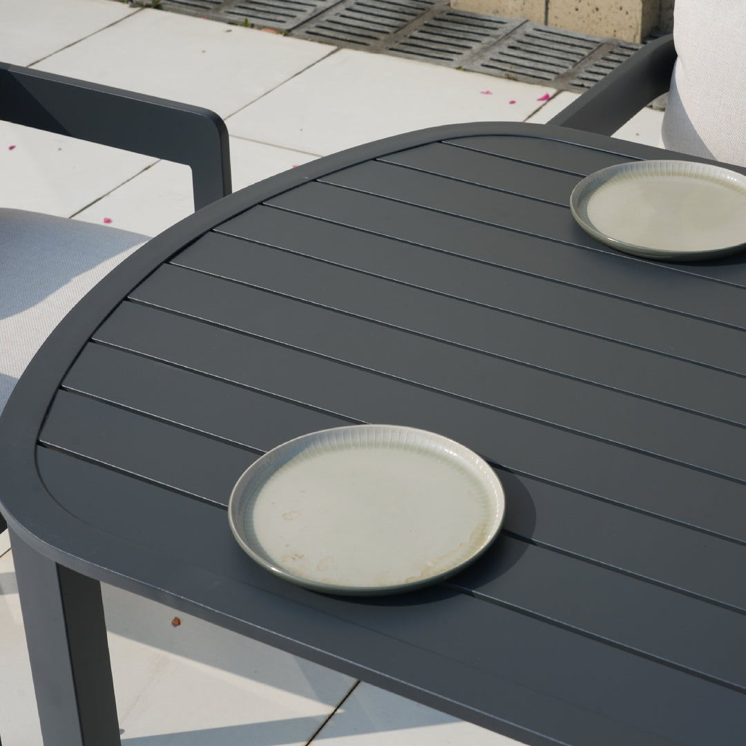 Patio Time 7-Piece Aluminum Outdoor Dining Set, with 63" Round Table for 6 People
