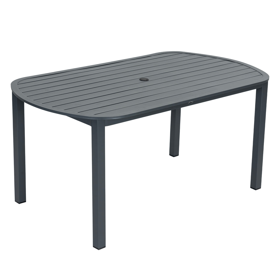 Patio Time 7-Piece Aluminum Outdoor Dining Set, with 63" Round Table for 6 People
