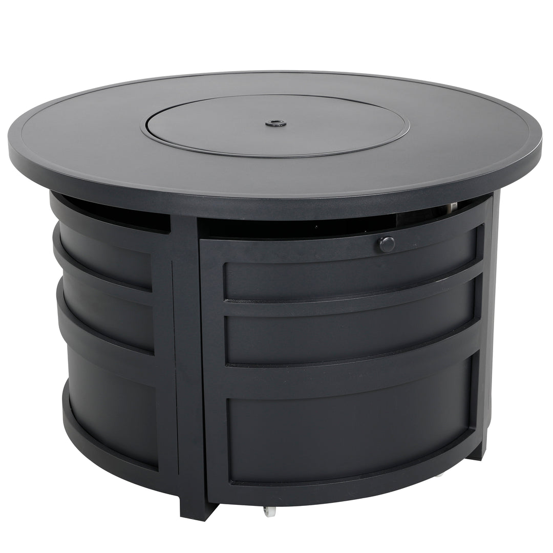 Outdoor 40 Inch Fire Pit Table, 50,000 BTU Propane Fire Pit with Lid